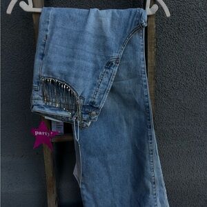 Women's Blue Jeans with Embellishments